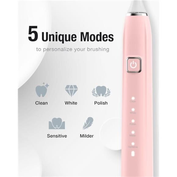 7AM2M Sonic Electric Toothbrush with 6 Brush Heads for Adults&Kids, One Charge - Picture 3 of 7